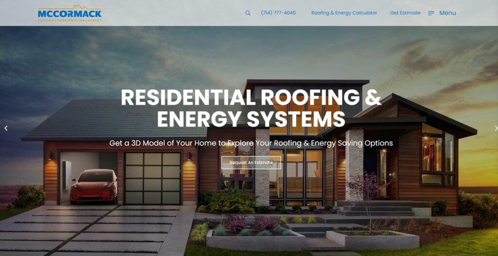 McCormack Roofing Website